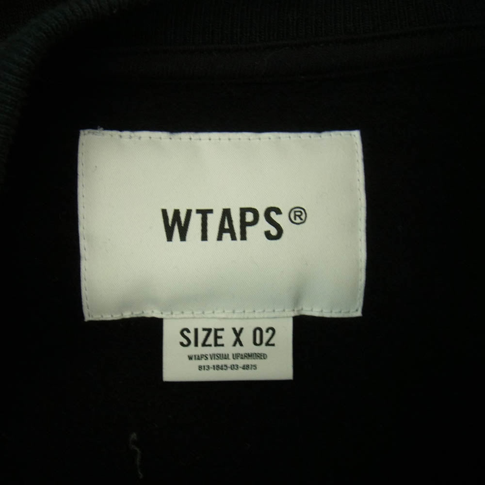 WTAPS ダブルタップス 24SS 241ATDT-CSM01 SIGN SWEATER COTTON サイン コットン ロゴ プルオーバー スウェット トレーナー ブラック系 X 02【中古】