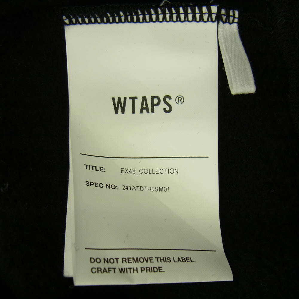 WTAPS ダブルタップス 24SS 241ATDT-CSM01 SIGN SWEATER COTTON サイン コットン ロゴ プルオーバー スウェット トレーナー ブラック系 X 02【中古】
