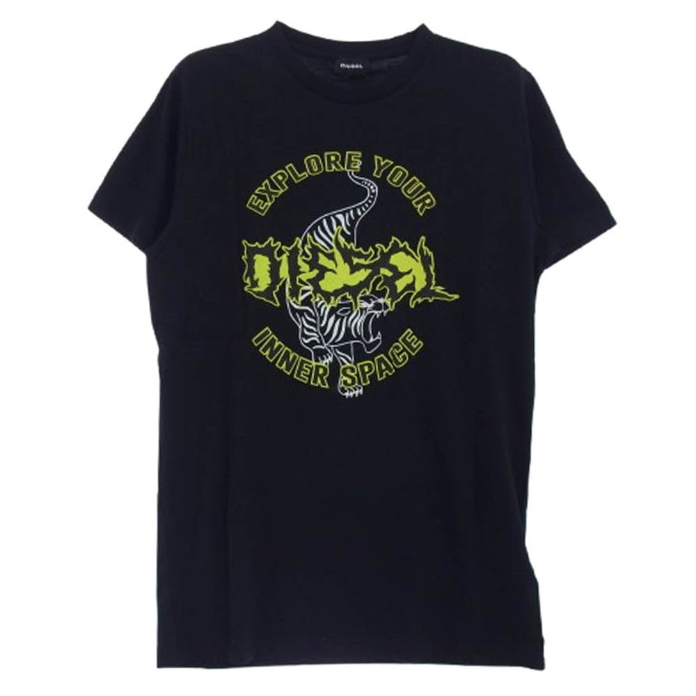DIESEL ディーゼル T-DIEGO サークルプリント 半袖Tシャツ ブラック系 S【新古品】【未使用】【中古】