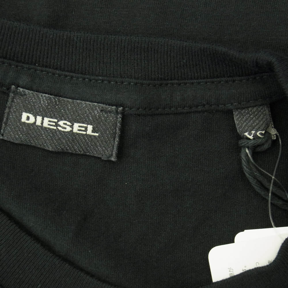 DIESEL ディーゼル T-JOE ウルフプリント 半袖Tシャツ ブラック系 XS【新古品】【未使用】【中古】