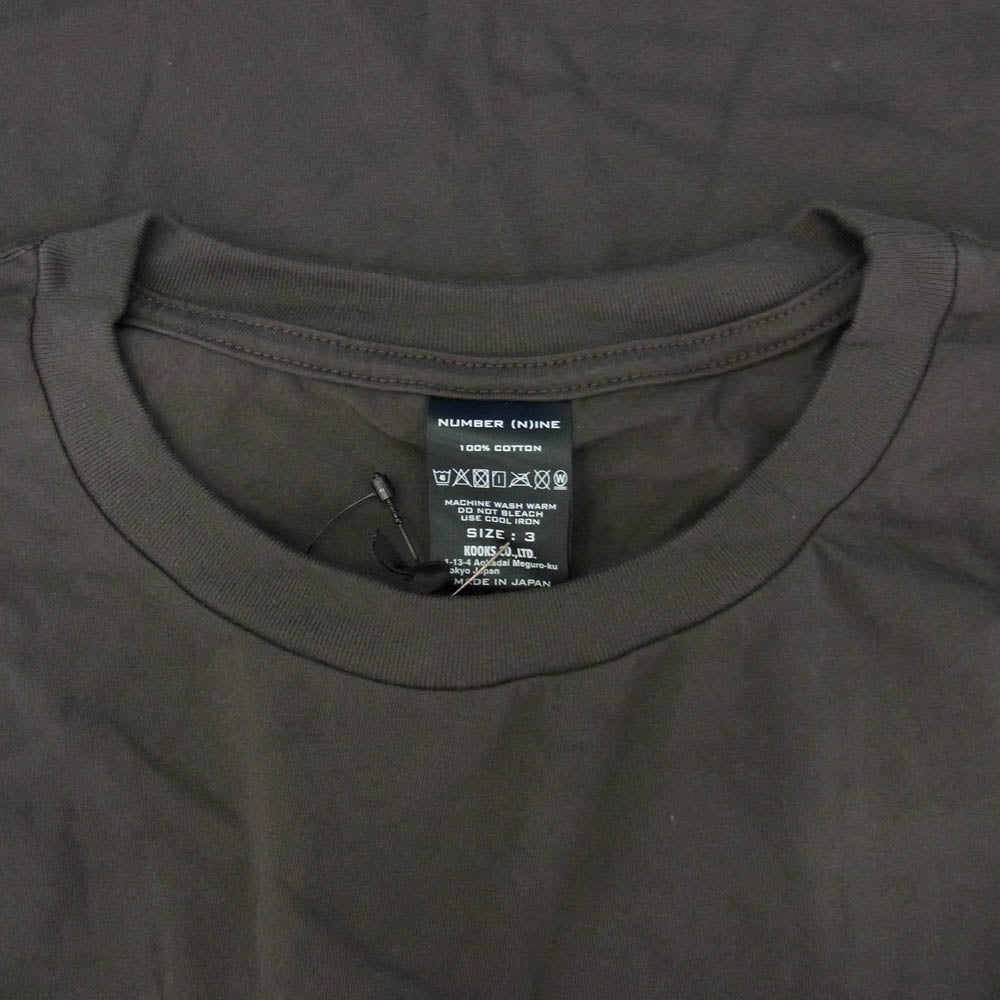 NUMBER(N)INE ナンバーナイン BI2NLT003 スター袖プリント フェンダーロゴ 長袖Tシャツ ダークグレー系 3【新古品】【未使用】【中古】