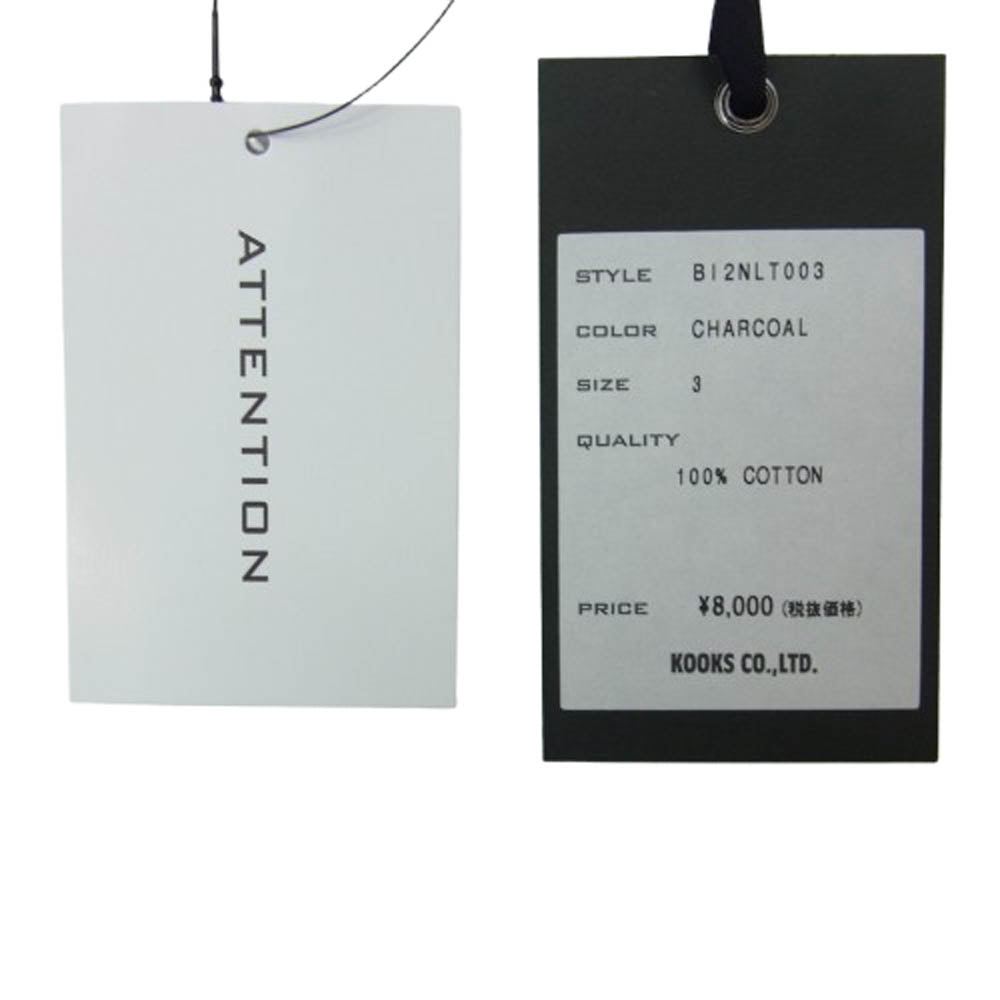 NUMBER(N)INE ナンバーナイン BI2NLT003 スター袖プリント フェンダーロゴ 長袖Tシャツ ダークグレー系 3【新古品】【未使用】【中古】