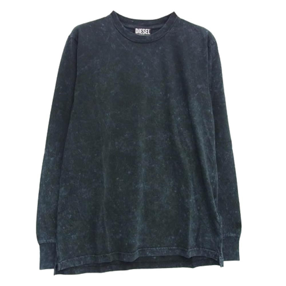 DIESEL ディーゼル T-GLYN Acid Wash Effect L/S Tee アシッドウォッシュ加工 長袖Tシャツ ブラック系 ブルー系 XS【新古品】【未使用】【中古】