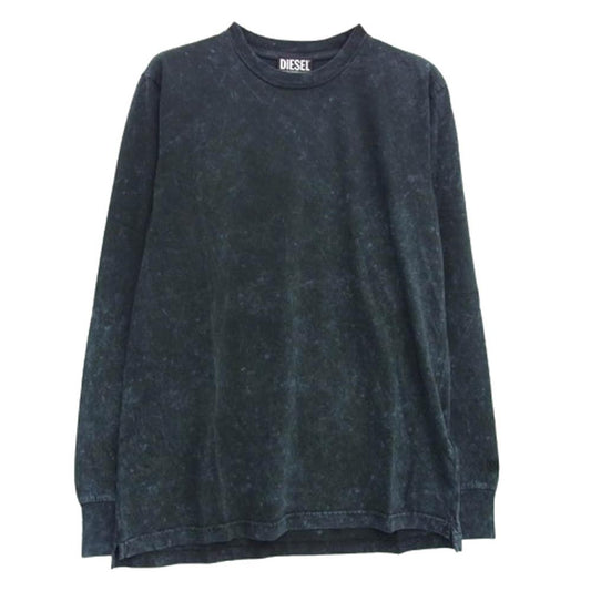 DIESEL ディーゼル T-GLYN Acid Wash Effect L/S Tee アシッドウォッシュ加工 長袖Tシャツ ブラック系 ブルー系 XS【新古品】【未使用】【中古】