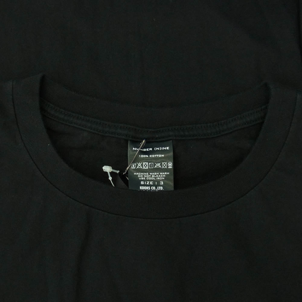 NUMBER(N)INE ナンバーナイン BH1NWD001 Disney MICKEY MOUSE T-SHIRTS ディズニー ミッキーマウス プリント 半袖Tシャツ ブラック系 3【新古品】【未使用】【中古】