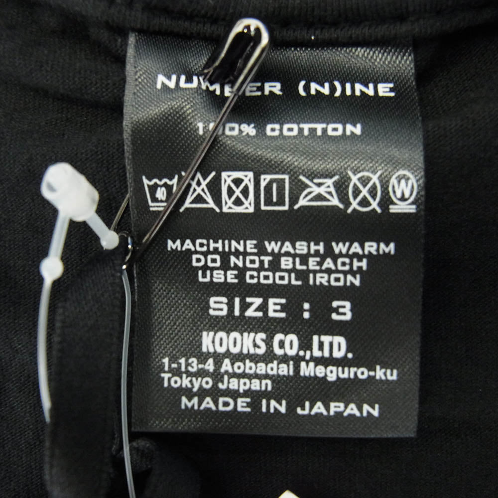 NUMBER(N)INE ナンバーナイン BH1NWD001 Disney MICKEY MOUSE T-SHIRTS ディズニー ミッキーマウス プリント 半袖Tシャツ ブラック系 3【新古品】【未使用】【中古】