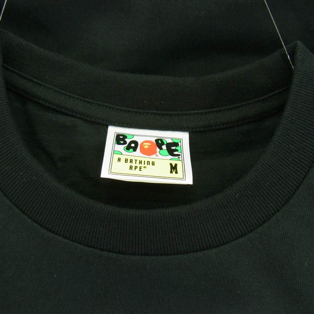 A BATHING APE アベイシングエイプ 1J20110017 KOINOBORI WATERFALL APE HEAD TEE 鯉のぼり プリント 半袖Tシャツ ブラック系 M【新古品】【未使用】【中古】