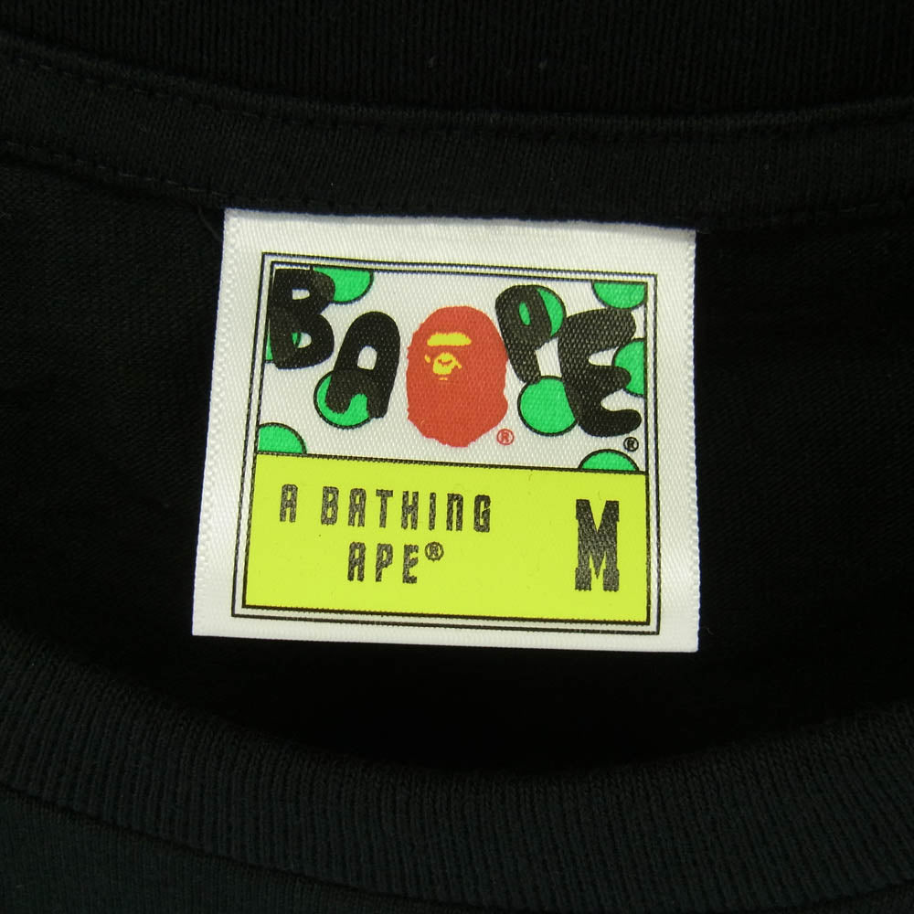 A BATHING APE アベイシングエイプ 1J20110017 KOINOBORI WATERFALL APE HEAD TEE 鯉のぼり プリント 半袖Tシャツ ブラック系 M【新古品】【未使用】【中古】