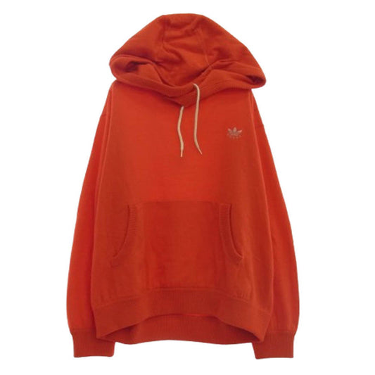 GUCCI グッチ 22AW 700446 XKCH8 ×adidas アディダス 700446 ロゴ刺繍 トレフォイル ウール プルオーバー ニットパーカー レッド系 L【中古】