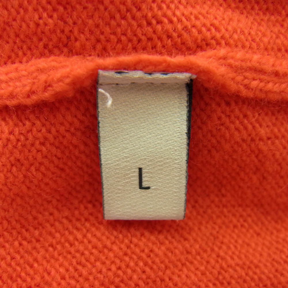 GUCCI グッチ 22AW 700446 XKCH8 ×adidas アディダス 700446 ロゴ刺繍 トレフォイル ウール プルオーバー ニットパーカー レッド系 L【中古】