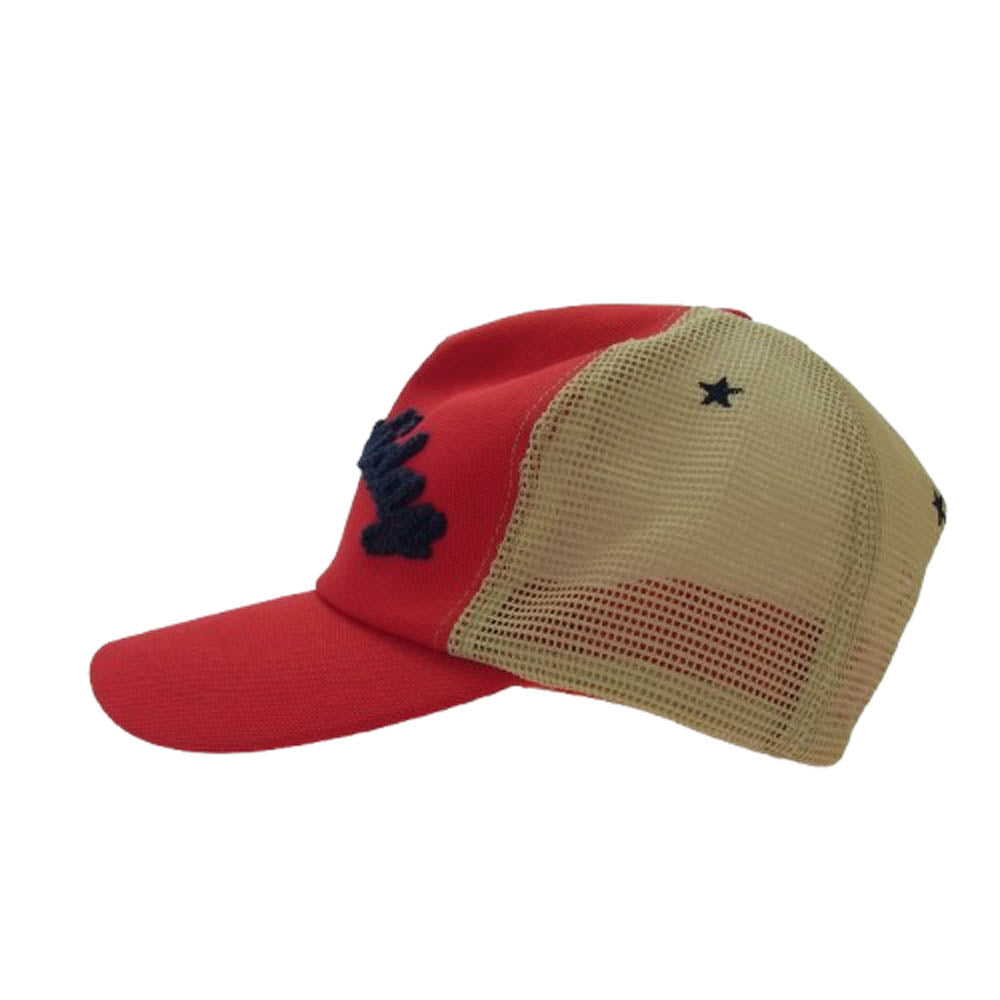 TMT ティーエムティー TAC-S1401 パイルロゴ メッシュキャップ 茶系 レッド系【極上美品】【中古】