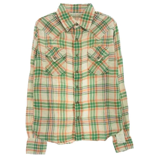 TMT ティーエムティー TSH-S1001 ダブルガーゼ 長袖 ウエスタン チェック シャツ マルチカラー系 S【極上美品】【中古】