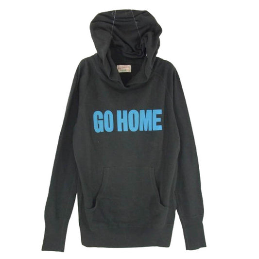 TMT ティーエムティー GO HOME プリント プルオーバー スウェット パーカー ブラック系 S【中古】