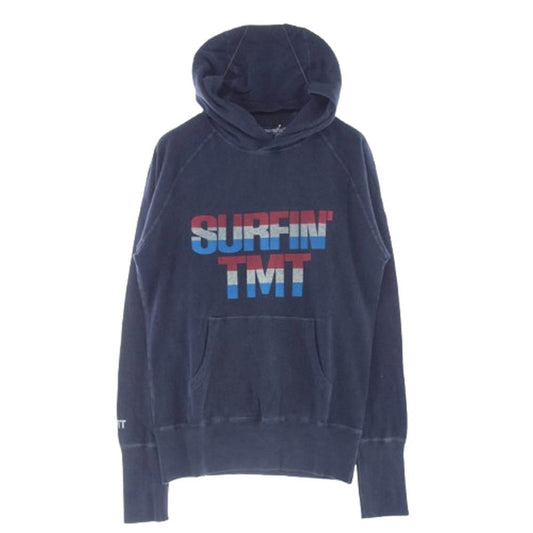 TMT ティーエムティー TSW-S1305 SURFIN TMT プリント プルオーバー スウェット パーカー ネイビー系 M【極上美品】【中古】