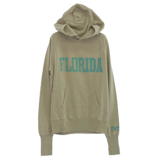 TMT ティーエムティー FLORIDA フロリダ プリント プルオーバー スウェット パーカー ライトブラウン系 S【美品】【中古】