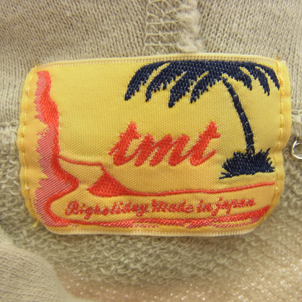 TMT ティーエムティー FLORIDA フロリダ プリント プルオーバー スウェット パーカー ライトブラウン系 S【美品】【中古】