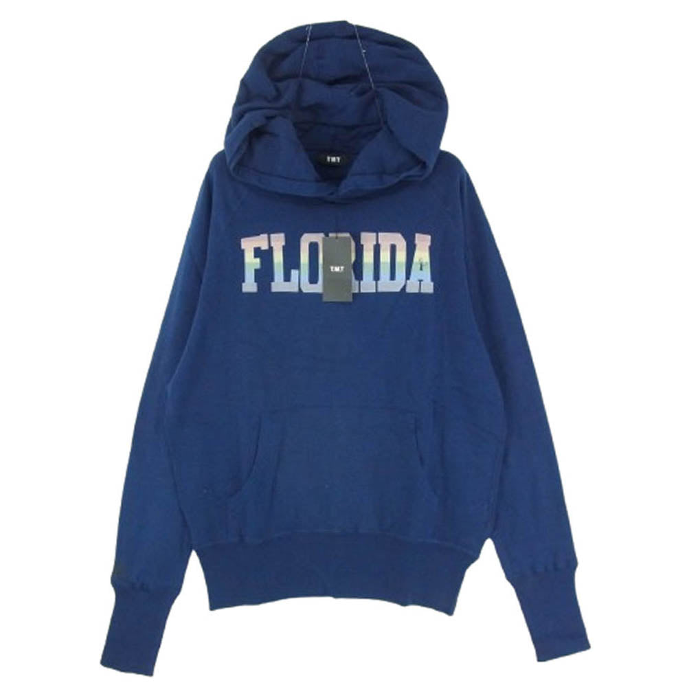 TMT ティーエムティー FLORIDA フロリダ フロッキープリント プルオーバー スウェット パーカー ネイビー系 M【極上美品】【中古】