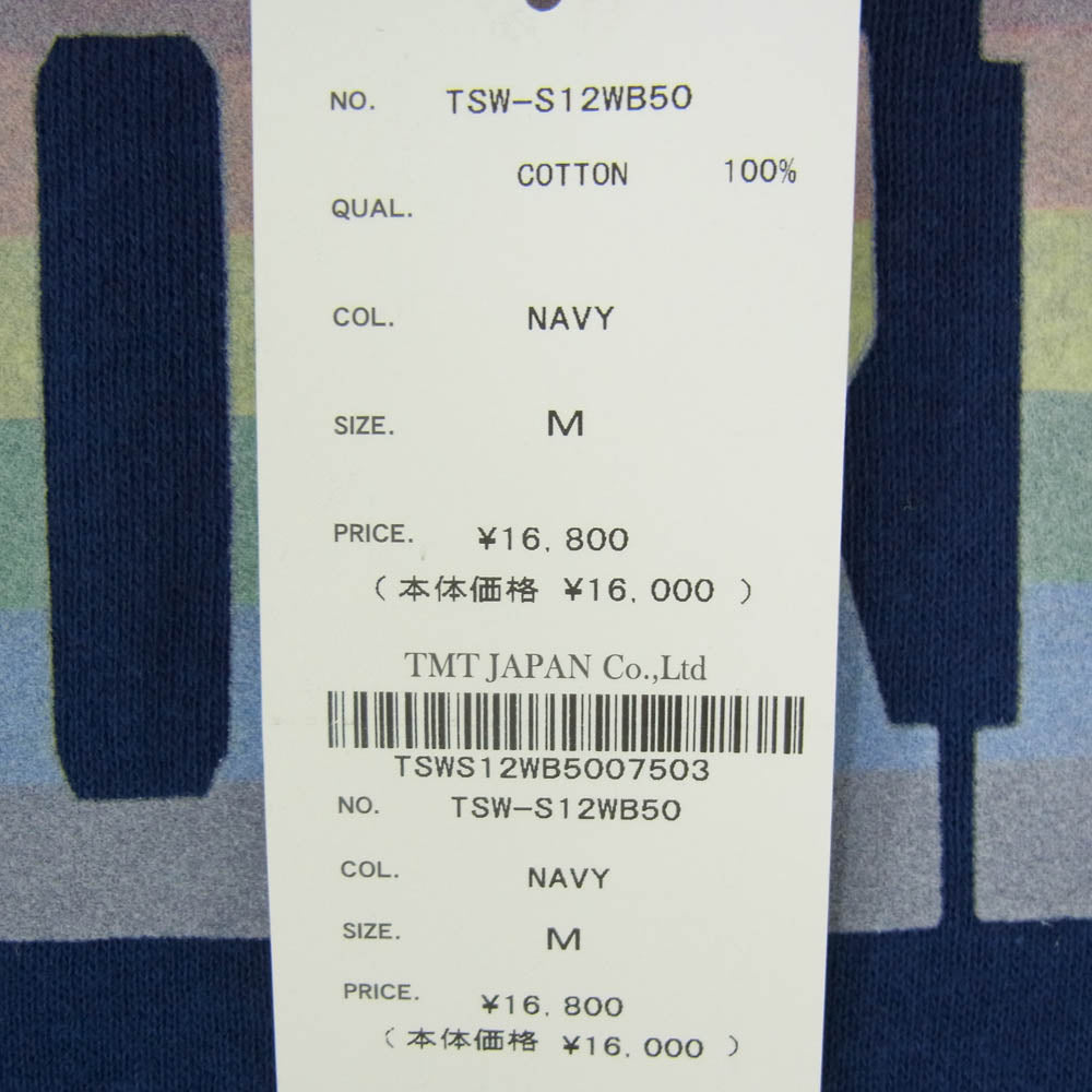 TMT ティーエムティー FLORIDA フロリダ フロッキープリント プルオーバー スウェット パーカー ネイビー系 M【極上美品】【中古】