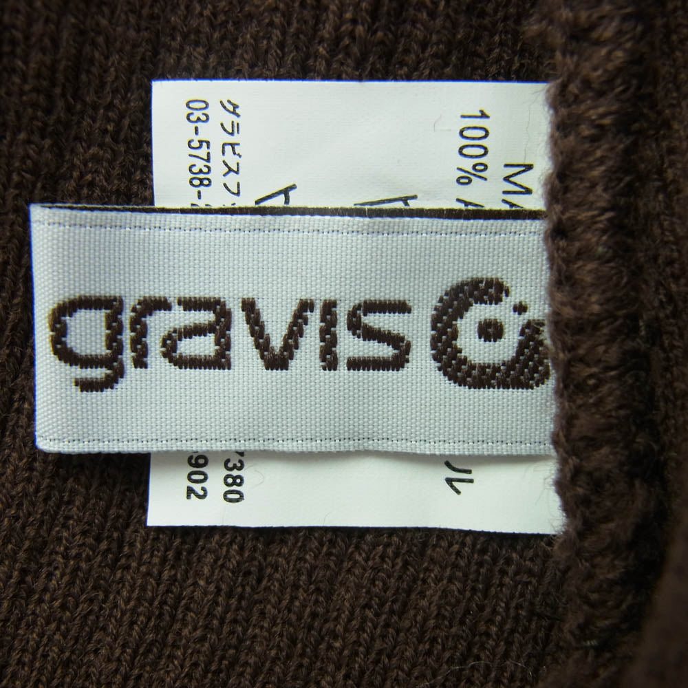 GOODENOUGH グッドイナフ 03AW x gravis グラビス KNIT Cap ニットキャップ ビーニー グラムｇタグ ブラウン系【中古】