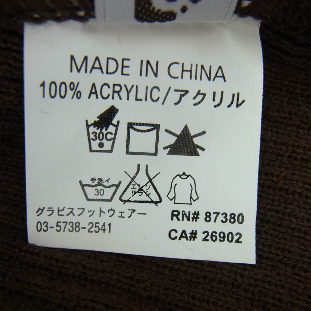 GOODENOUGH グッドイナフ 03AW x gravis グラビス KNIT Cap ニットキャップ ビーニー グラムｇタグ ブラウン系【中古】