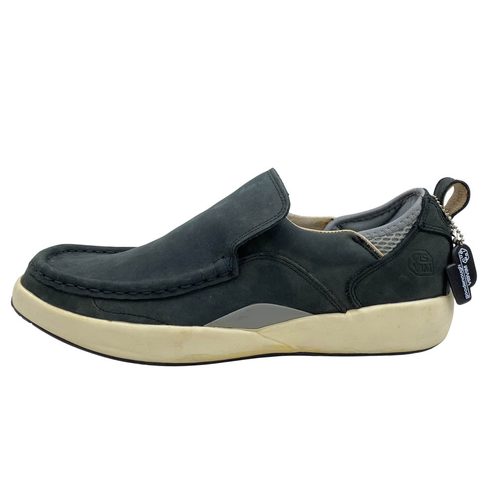 VISVIM ビズビム 0001-01 × GOODENOUGH グッドイナフ TWONBLY トゥンブリー ローファータイプ スニーカー GVキーホルダー シューズケース付 ブラック系 28cm【中古】