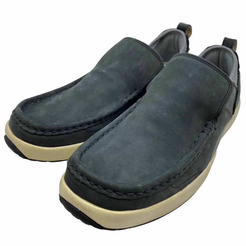 VISVIM ビズビム 0001-01 × GOODENOUGH グッドイナフ TWONBLY トゥンブリー ローファータイプ スニーカー GVキーホルダー シューズケース付 ブラック系 28cm【中古】