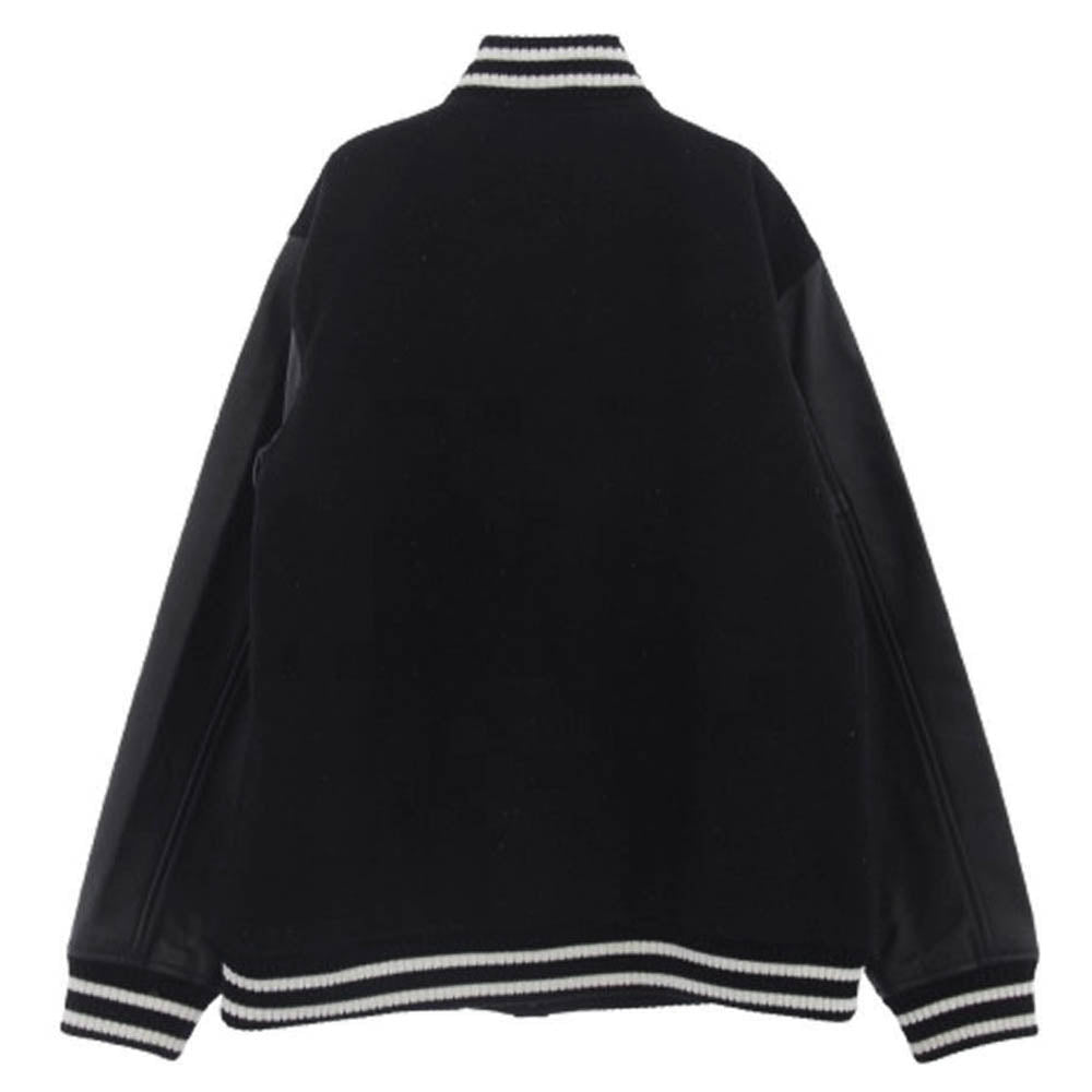 リゾネイトグッドイナフ 袖レザー ワッペン付きラメ スタジャン ブラック系 L【中古】