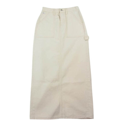 CALVIN KLEIN カルバンクライン J223886 Cargo Pocket Maxi Denim Skirt バックスリット ホワイトデニム ロングスカート　 オフホワイト系 W24【中古】