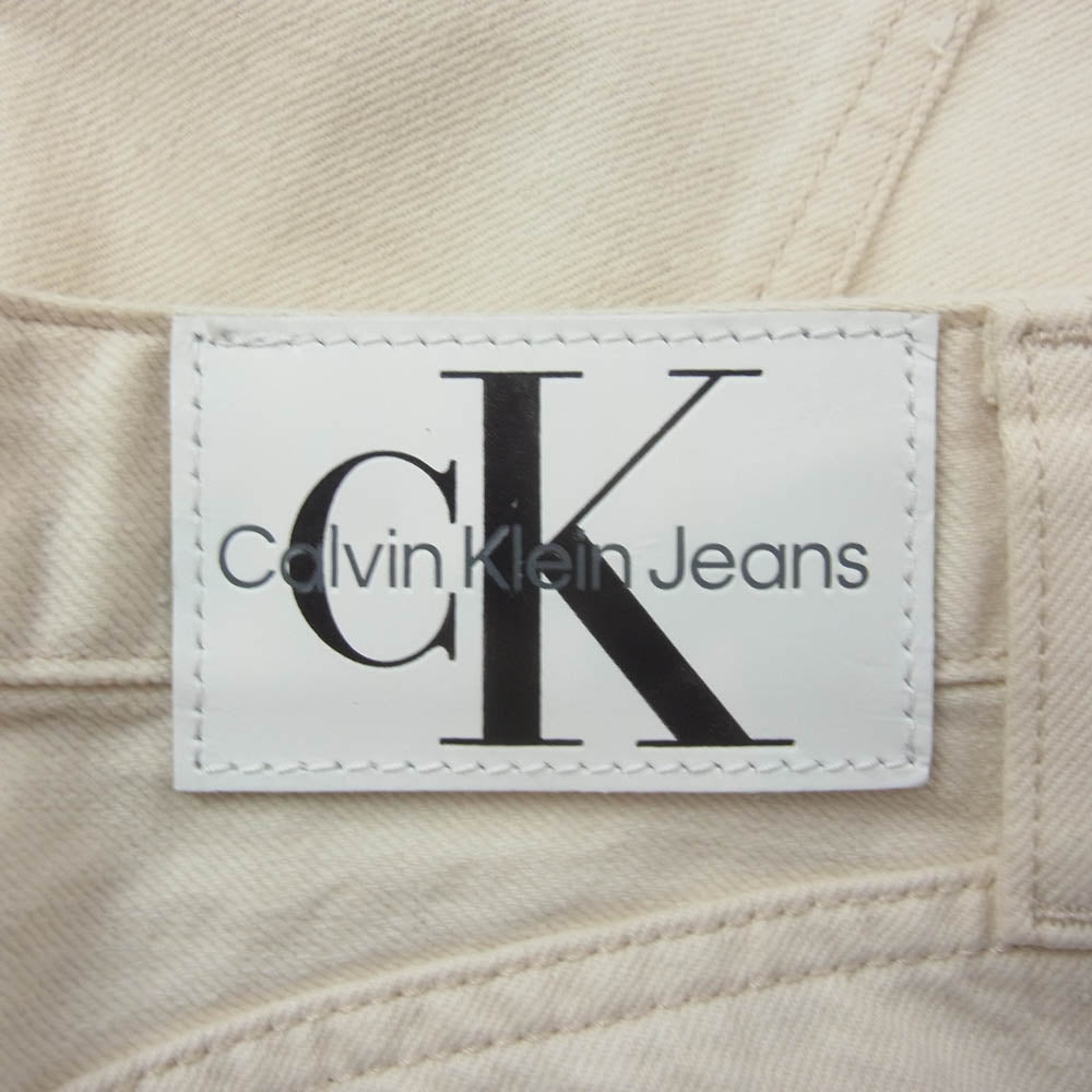 CALVIN KLEIN カルバンクライン J223886 Cargo Pocket Maxi Denim Skirt バックスリット ホワイトデニム ロングスカート　 オフホワイト系 W24【中古】