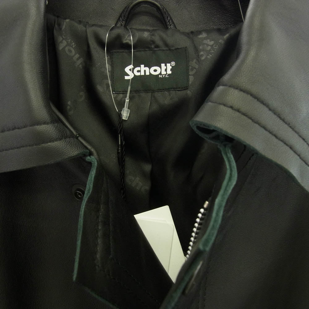 schott ショット A2839FJM408 × CONVERSE TOKYO LAMB LEATHER JACKET コンバース トウキョウ ラム レザー ジャケット ブラック系 3【極上美品】【中古】