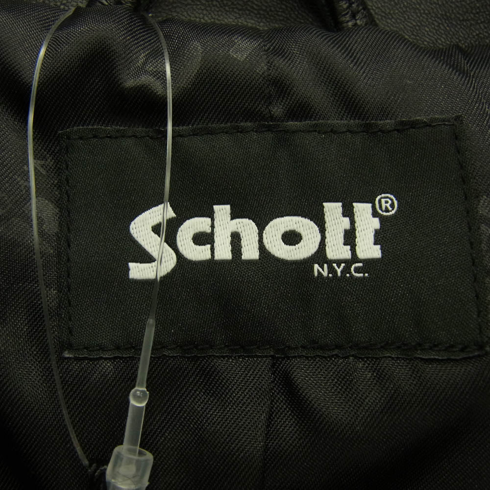 schott ショット A2839FJM408 × CONVERSE TOKYO LAMB LEATHER JACKET コンバース トウキョウ ラム レザー ジャケット ブラック系 3【極上美品】【中古】