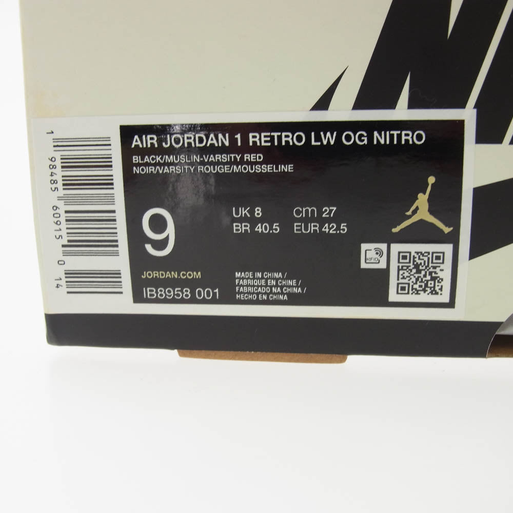 NIKE AIR JORDAN ナイキ ジョーダン IB8958-001 × Nigel Sylvester ナイジェルシルベスター Air Jordan 1 Retro Low OG Better With Time AJ1 エアジョーダン ロー スニーカー ブラック系 27cm【中古】