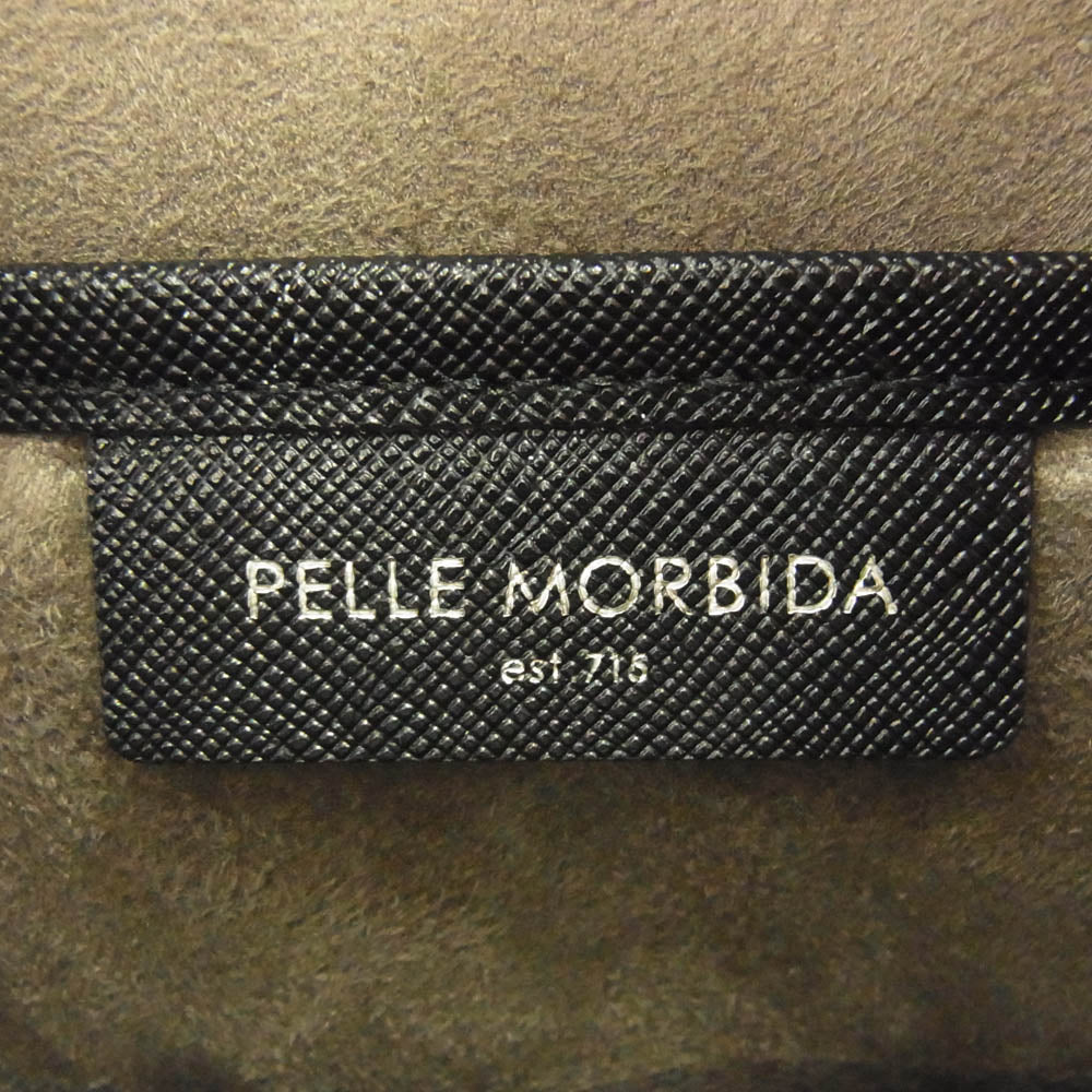 PELLE MORBIDA ペッレモルビダ PMO-CA018 Capitano キャピターノ スリム ブリ―ス ケース レザー ビジネス バッグ ブラック系【新古品】【未使用】【中古】