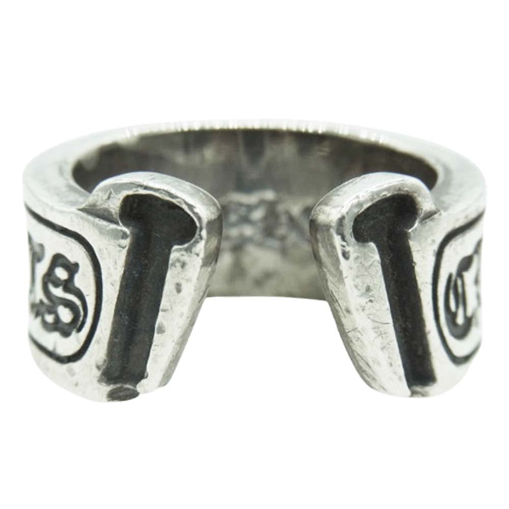 CHROME HEARTS クロムハーツ（原本有） LG SCROLL LABEL ラージ スクロールラベル リング シルバー系 23号【中古】