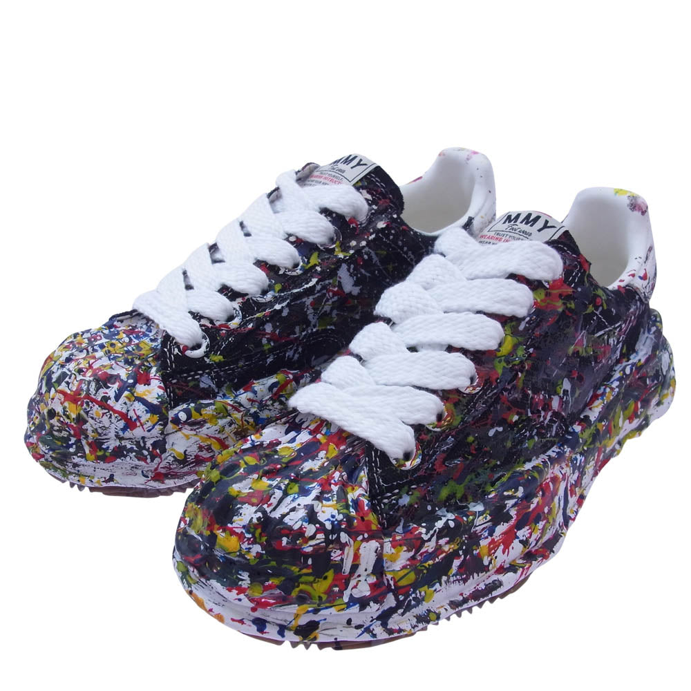 Maison MIHARA YASUHIRO メゾンミハラヤスヒロ A14FW738 BLAKEY OG Sole Sputtering Paint Canvas Low-top Sneaker ブレイキー ペイント ローカット スニーカー ブラック系 マルチカラー系 37【新古品】【未使用】【中古】