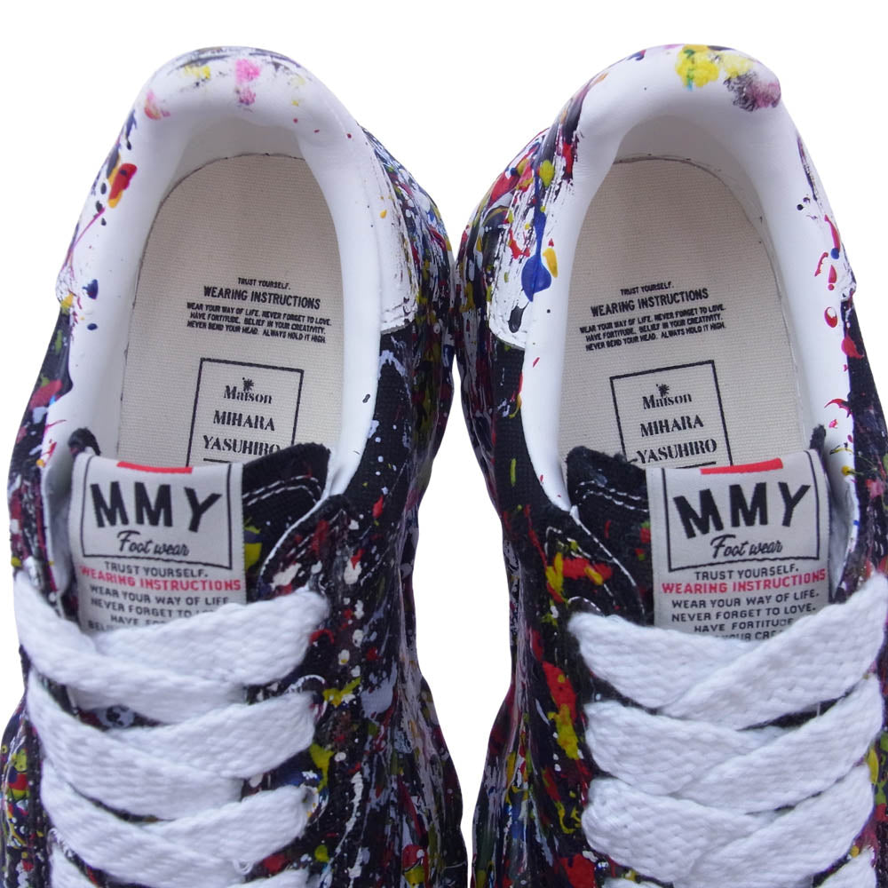 Maison MIHARA YASUHIRO メゾンミハラヤスヒロ A14FW738 BLAKEY OG Sole Sputtering Paint Canvas Low-top Sneaker ブレイキー ペイント ローカット スニーカー ブラック系 マルチカラー系 37【新古品】【未使用】【中古】