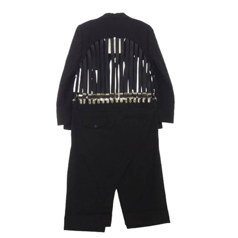 COMME des GARCONS NOIR コムデギャルソン ノワール 3O-C001 NOIR KEI NINOMIYA ノワールケイニノミヤ ウールモヘアドスキン サスペンダー ジャケット コート ブラック系 S【新古品】【未使用】【中古】