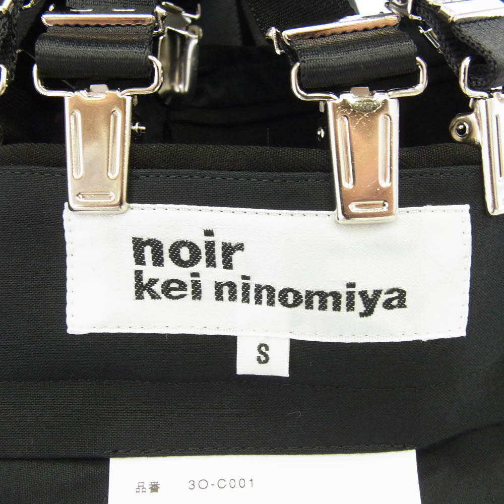 COMME des GARCONS NOIR コムデギャルソン ノワール 3O-C001 NOIR KEI NINOMIYA ノワールケイニノミヤ ウールモヘアドスキン サスペンダー ジャケット コート ブラック系 S【新古品】【未使用】【中古】