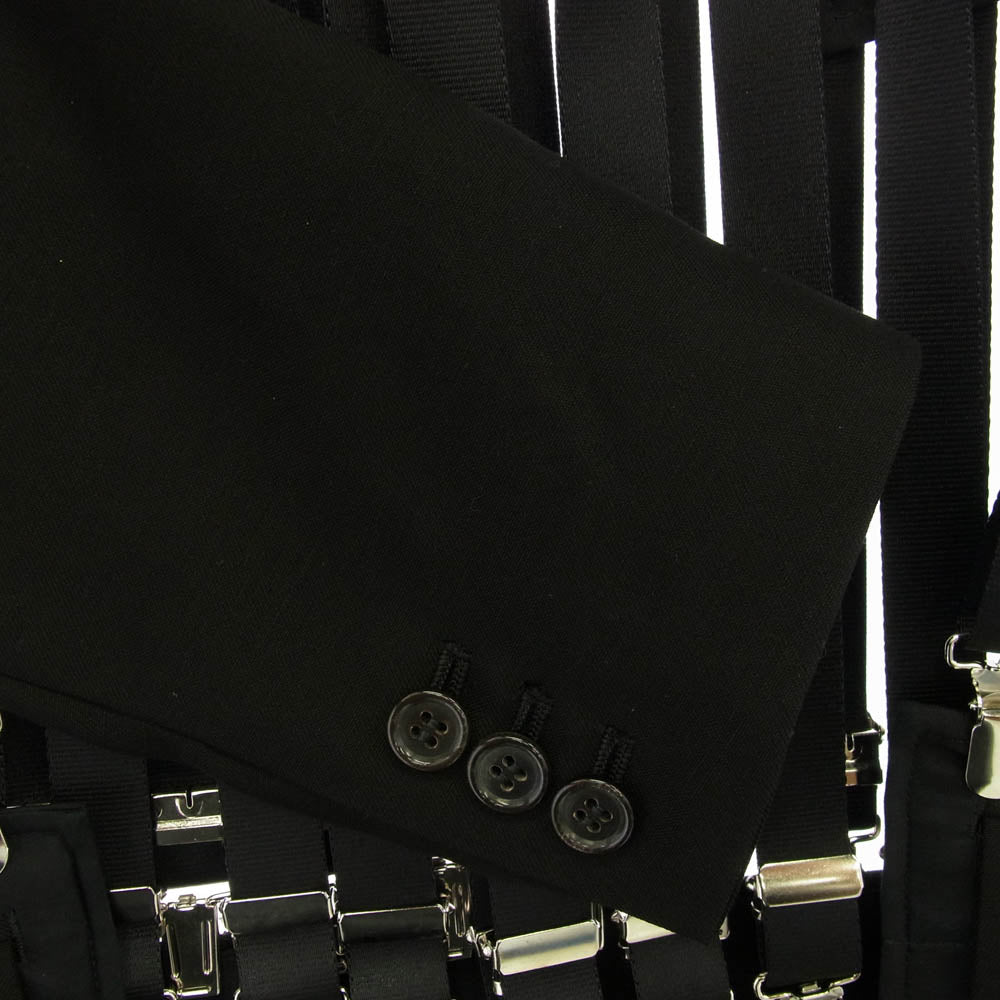 COMME des GARCONS NOIR コムデギャルソン ノワール 3O-C001 NOIR KEI NINOMIYA ノワールケイニノミヤ ウールモヘアドスキン サスペンダー ジャケット コート ブラック系 S【新古品】【未使用】【中古】