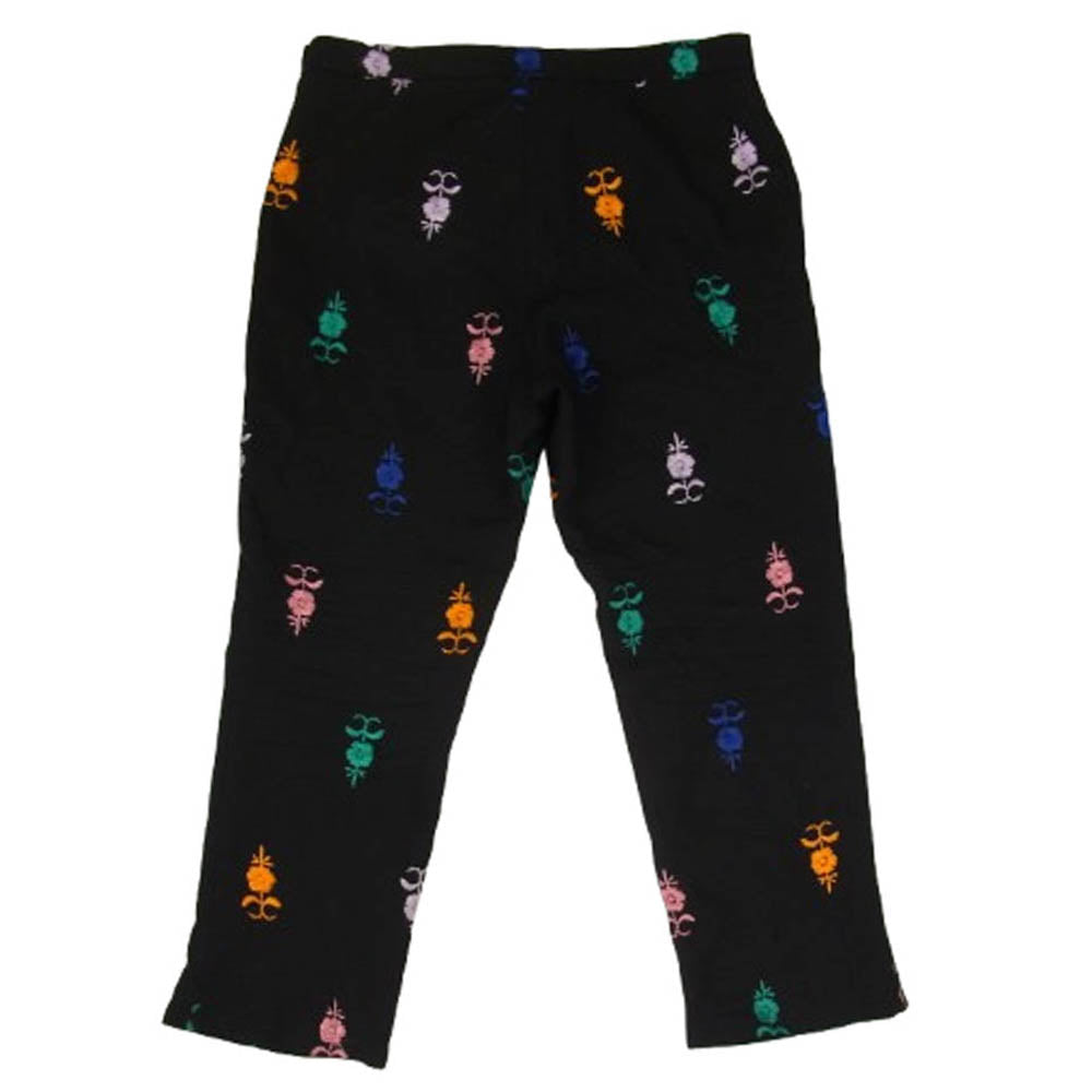 tricot COMME des GARCONS トリココムデギャルソン 01AW TC-P007 フラワー 刺繍 ウール テーパード パンツ ブラック系 M【中古】