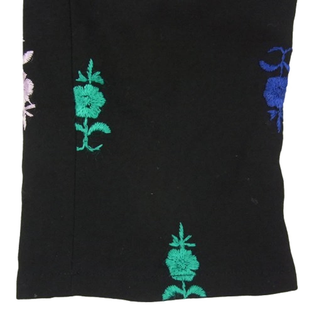 tricot COMME des GARCONS トリココムデギャルソン 01AW TC-P007 フラワー 刺繍 ウール テーパード パンツ ブラック系 M【中古】