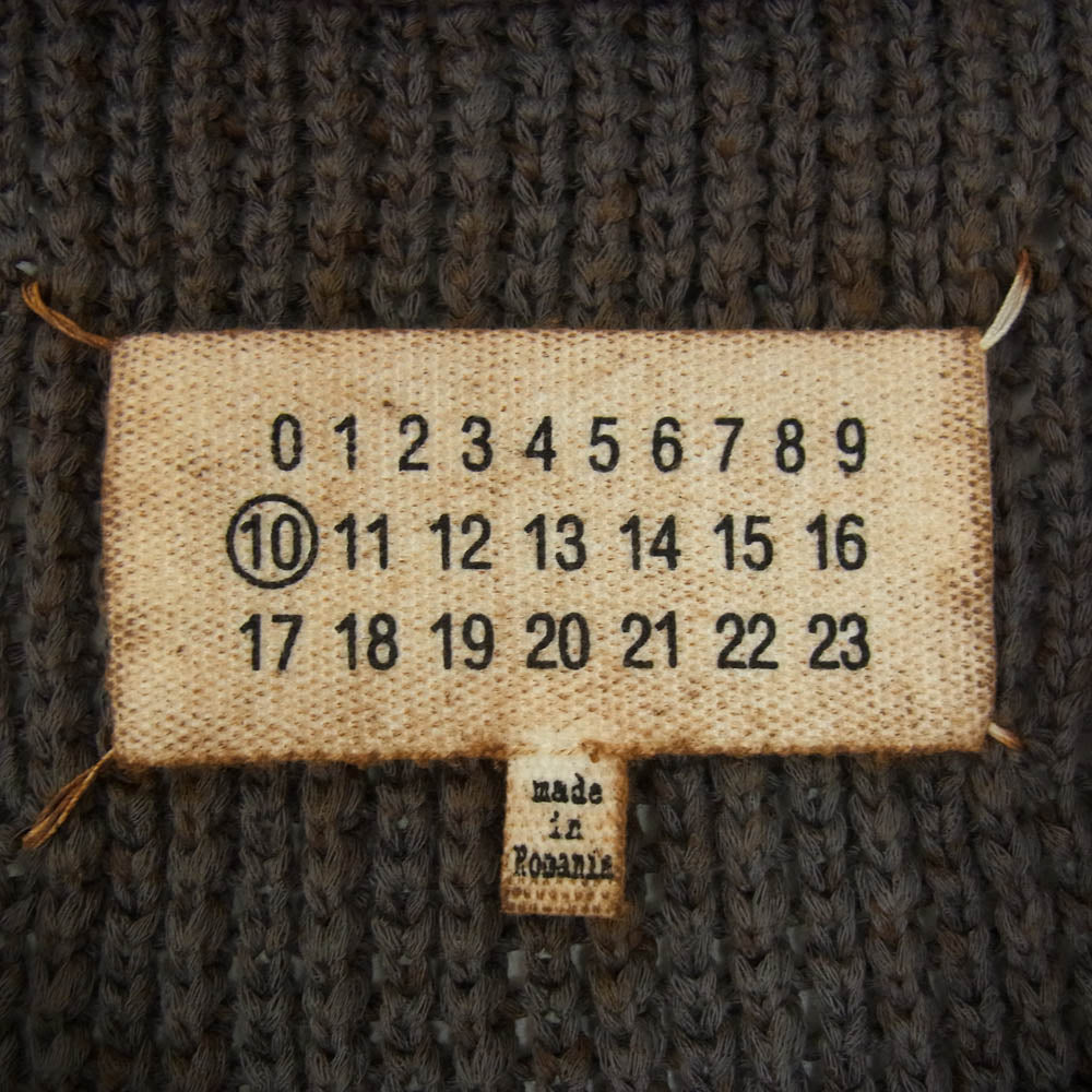 MAISON MARGIELA メゾンマルジェラ S30HA0844 10ライン 4つタグ ダメージ加工 ローゲージニット セーター グレー系 L【中古】