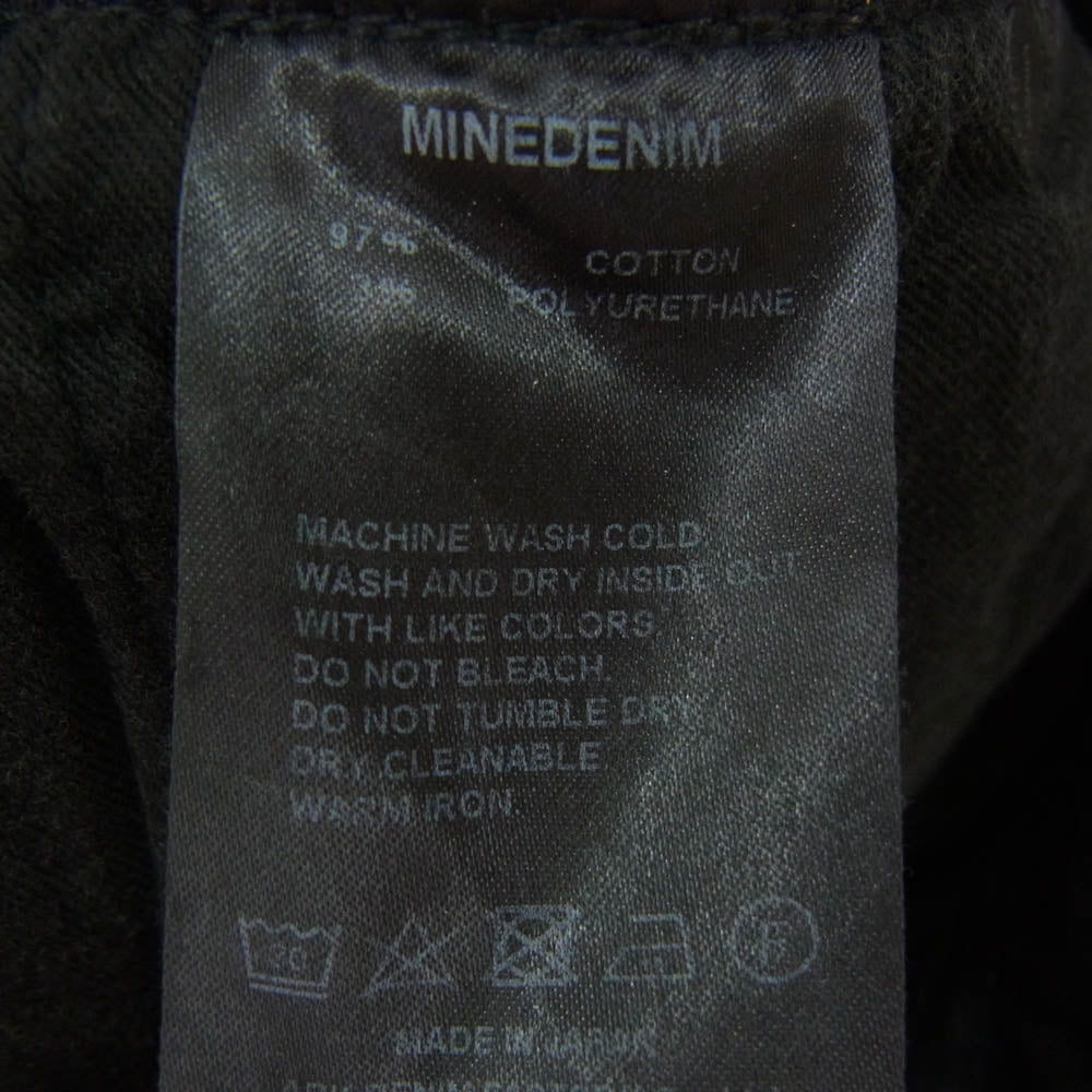 MINEDENIM マインデニム FPK107NUD-95-302 S.Slim STR 5ポケット USD ウォッシュ加工 ストレッチ ブラック スキニー デニムパンツ ブラック系 30【極上美品】【中古】
