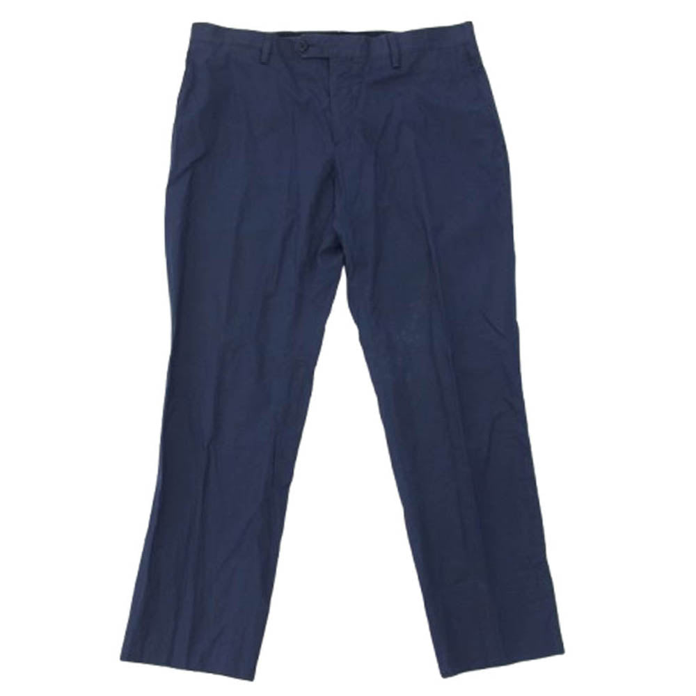 LARDINI ラルディーニ BO-412 イタリア製 ブートニエール付 3Bジャケット パンツ セットアップ スーツ ロゴ入りハンガー付 ネイビー系 48【中古】