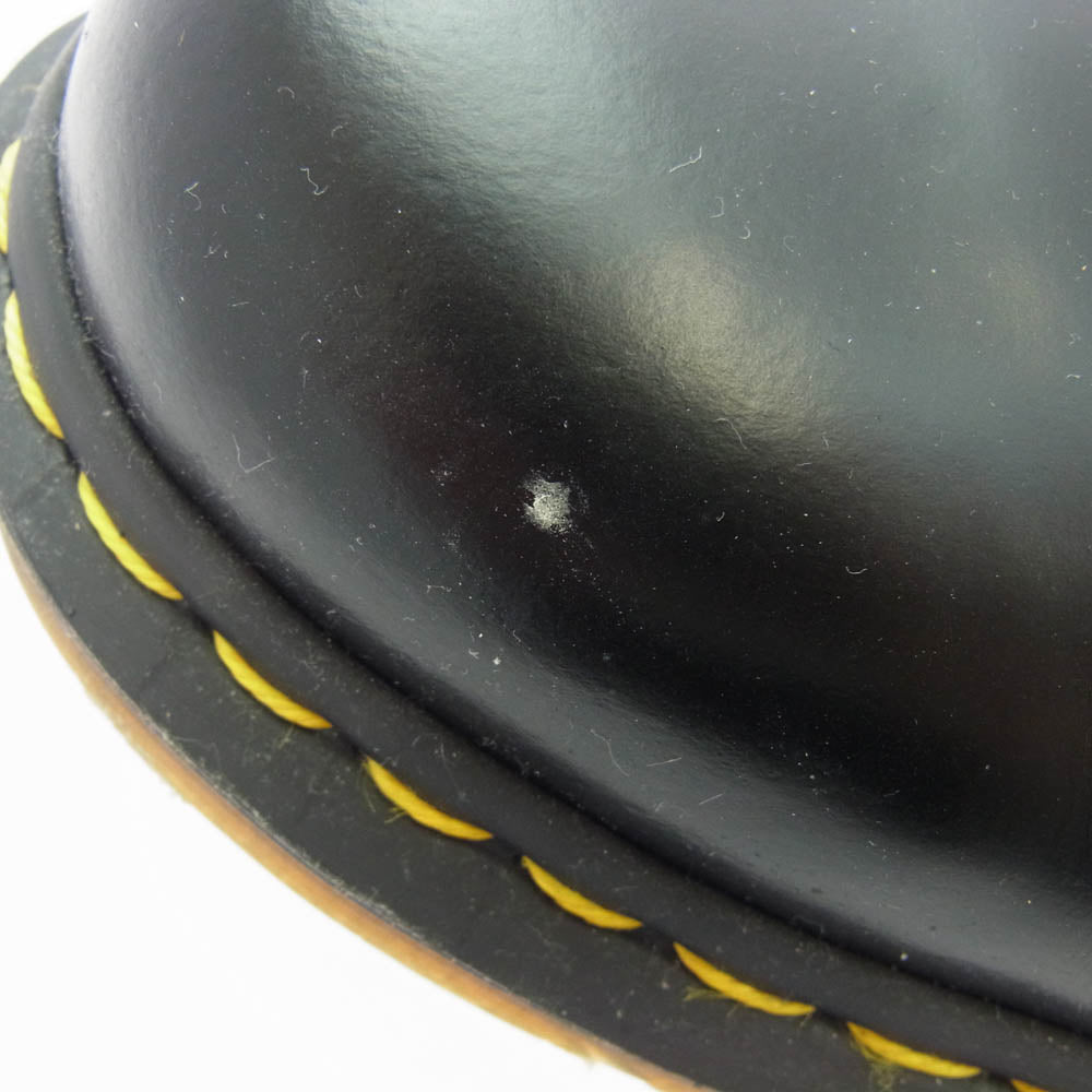 Dr.Martens ドクターマーチン 8ホール イエロー ステッチ レザー ハイカット ブーツ ブラック系 UK9【中古】