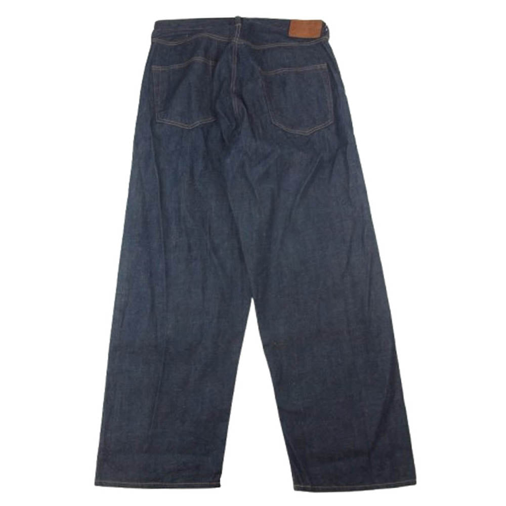 GOLD ゴールド RECYCLED WASTE SUVIN COTTON YARN 11oz. DENIM 5POCKET WIDE PANTS デニム ワイド パンツ インディゴブルー系 L【中古】