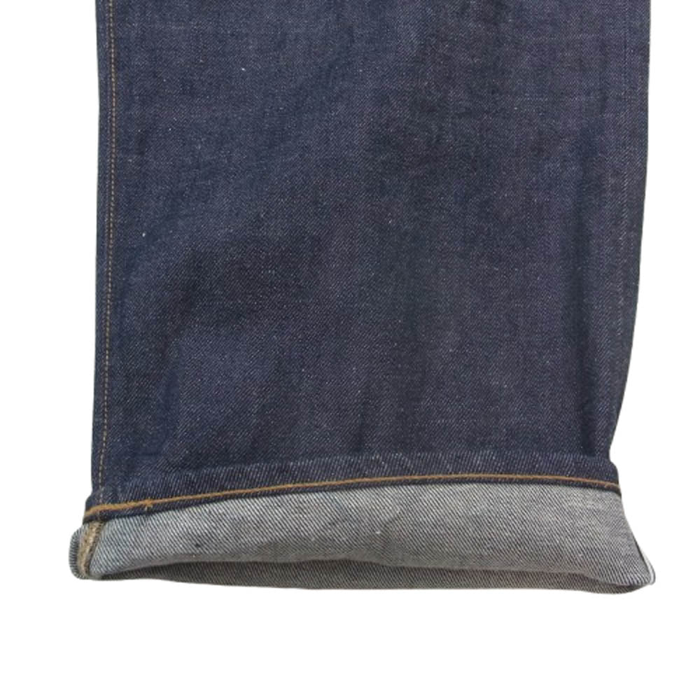 GOLD ゴールド RECYCLED WASTE SUVIN COTTON YARN 11oz. DENIM 5POCKET WIDE PANTS デニム ワイド パンツ インディゴブルー系 L【中古】
