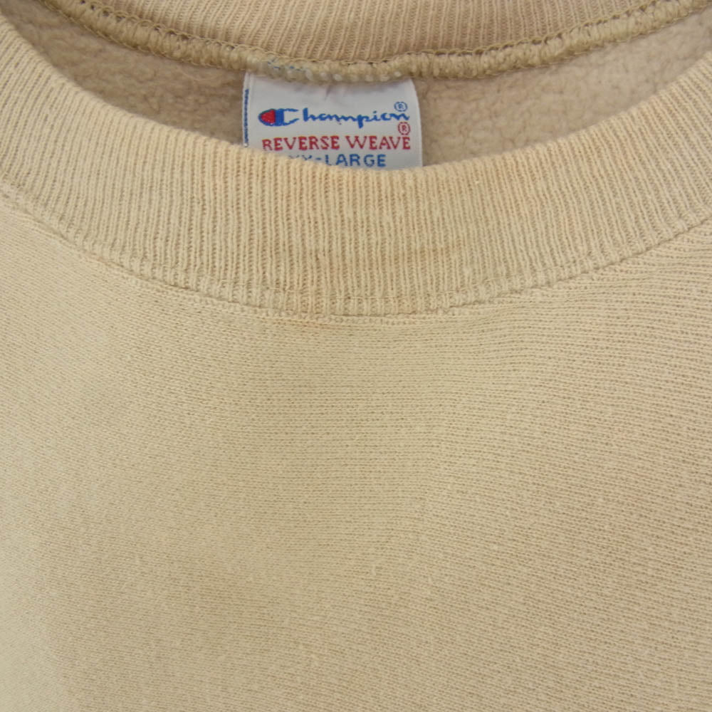 Champion チャンピオン vintage Reverse Weave 刺繍 タグ USA製 リバース ウィーブ スウェット ベージュ系 XXL【中古】