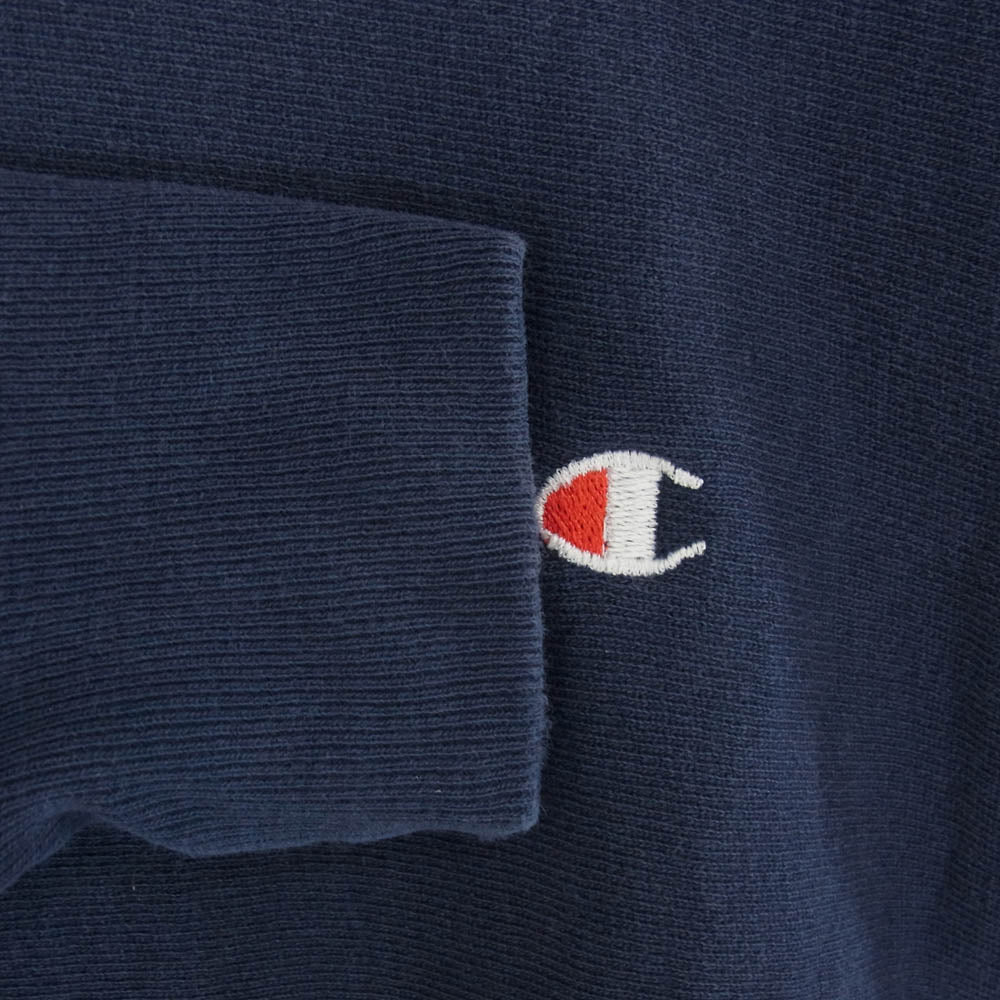 Champion チャンピオン vintage Reverse Weave 刺繍 タグ USA製 リバース ウィーブ プルオーバー パーカー ネイビー系 L【中古】