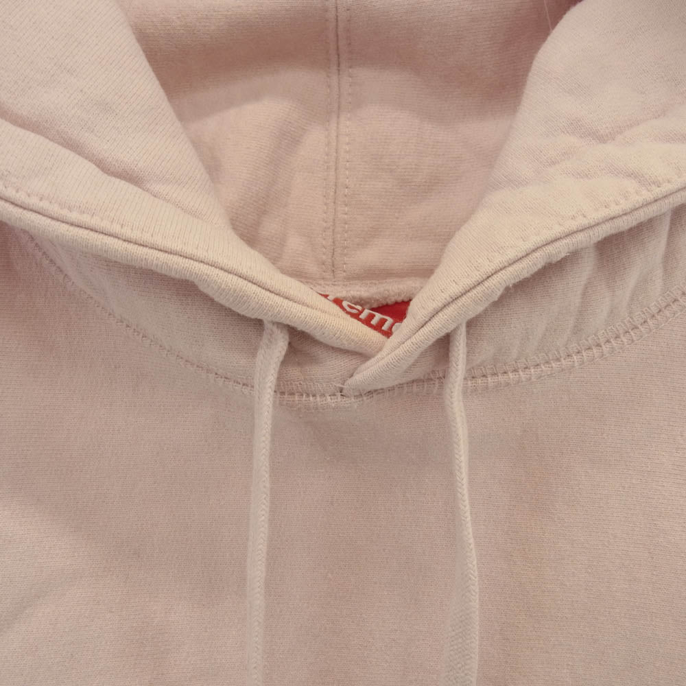 Supreme シュプリーム 17AW Embossed Logo Hooded Sweat Shirt エンボスロゴ フーデッド スウェットシャツ フーディ パーカー ピンク系 L【中古】